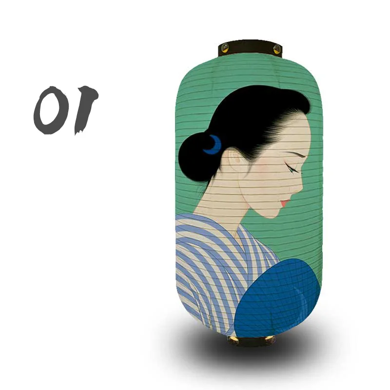 Фото Традиционный японский фонарь Ukiyoe Beauty Женский тканевый фонарь с принтом Сашими Суши Изакая Паб Бистро Декор для ресторана Лампа №5