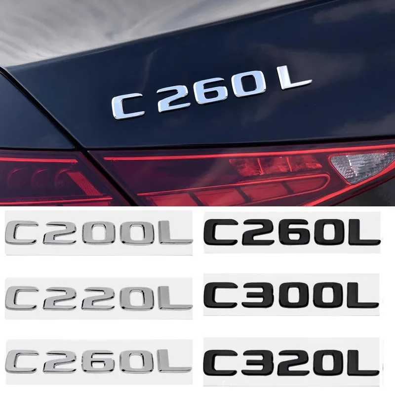 

3D наклейка на задний багажник автомобиля, автомобильные буквы, значок, эмблема для Mercedes Benz C200L C220L C260L C300L C320L, аксессуары класса C