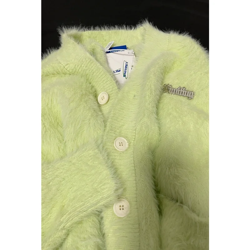 

Женский модный новый стильный зеленый вязаный свитер с длинными рукавами темпераментный удобный кардиган универсальное осенне-зимнее пальто