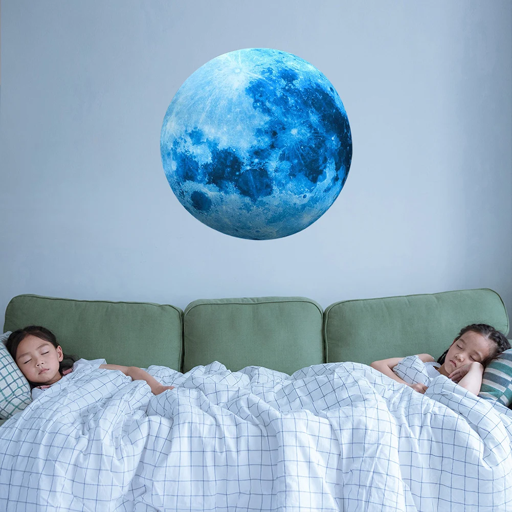 

Luminous Blue Moon Wall Sticker Living Room Bedroom Decoration For Kids Room Home Decals Glow In The Dark Wall Stickers
