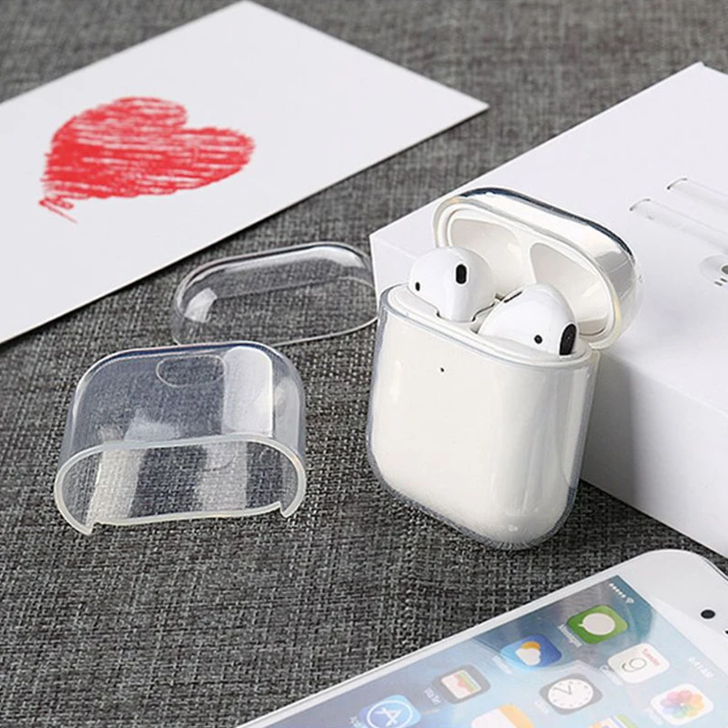 

For AirPods 1 2 Hard PC Protector Cover Transparen Box For Air Pods Wireless Earphone Cases