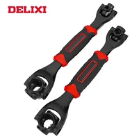 delixi genuine 8 in 1 tools universal ratchet spline bolts sleeve rotation hand tools 360 degree multipurpose tiger wrench