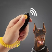 1 piece pets cat dog training clicker adjustable wrist strap cat dog plastic click trainer aid to sound key chain clicker