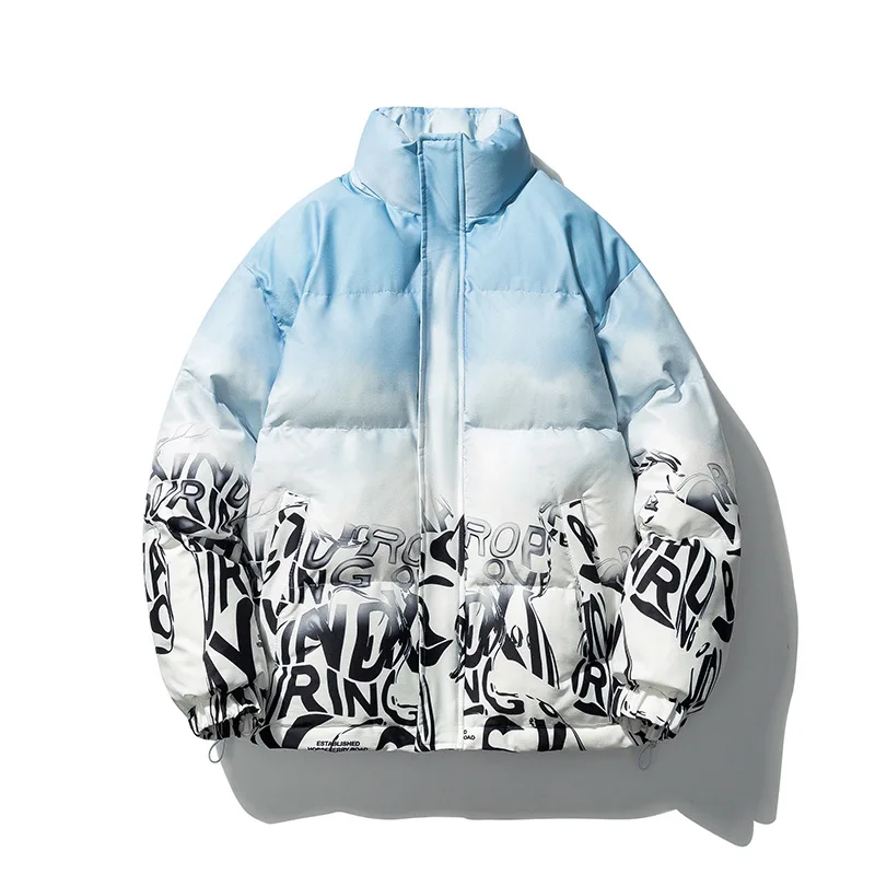 2022 Winter New Casual Fashion Down Jacket Men Jacket Coat Solid Print Windproof Oversized Hip Hop Style Streetwear Men Jackets
