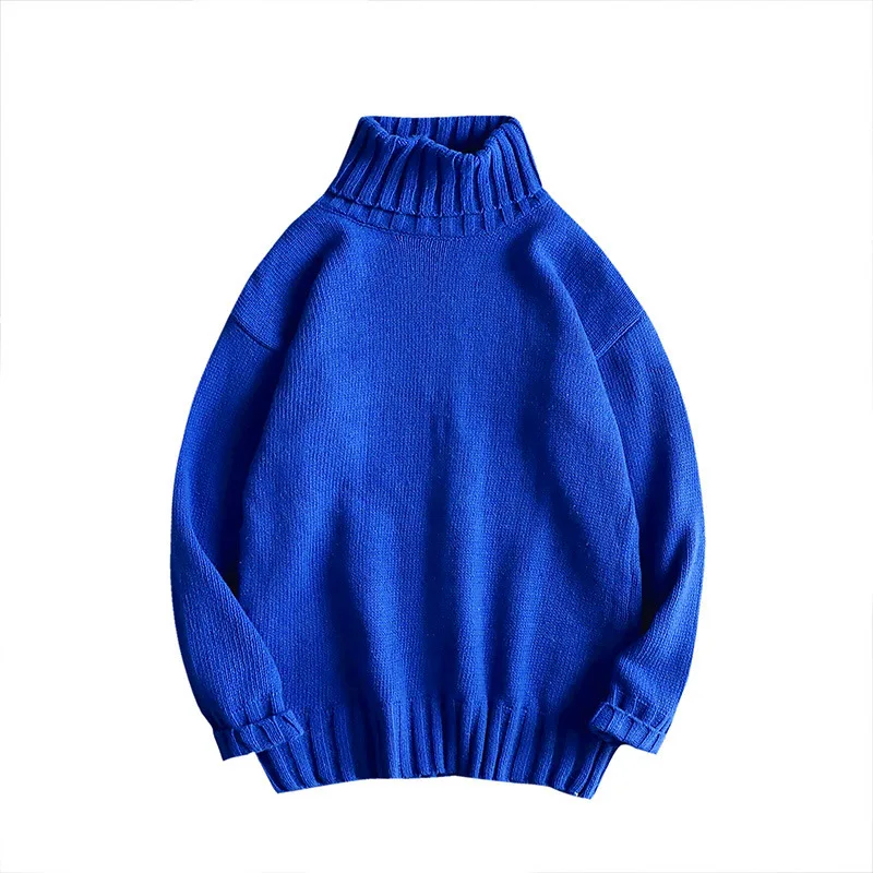 Men's High Collar Knitted Sweater Casual Slim Fit Winter Basic Turtleneck Oversize Sweater Fashion Pullover sueter masculino