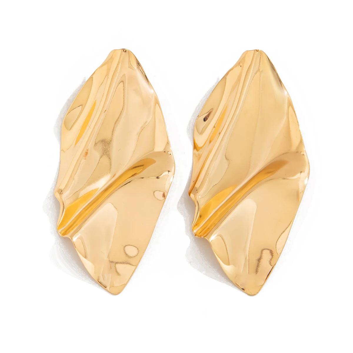 IngeSight.Z новые нерегулярные плиссированные металлические серьги-капли для женщин