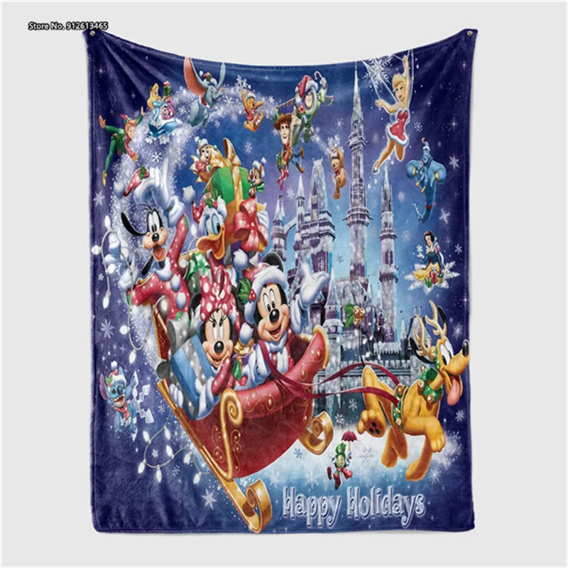 

Disney Mickey Mouse Christmas Collection Bedroom Sofa Cozy Warm Blanket Disney Kids 3D Digital Printed Portable Blanket