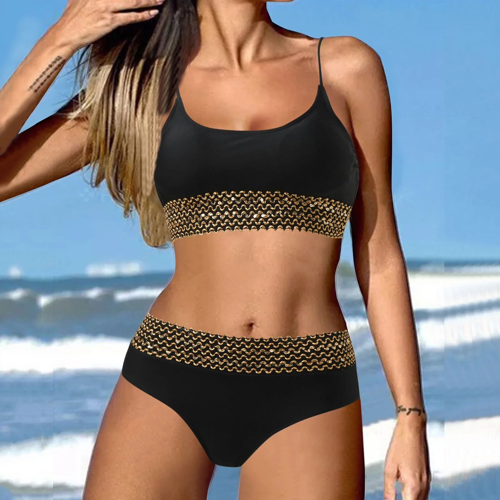 

Romper Bathing Suit Bikini Set For Women Bathing Suit Tank Swimsuit Mid Waist Deep V Neck Women Bathing Suit Shorts