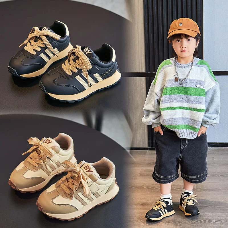 

Boys and girls old daddy shoes Aggan shoes autumn and winter new children's casual shoes padded sports shoes
