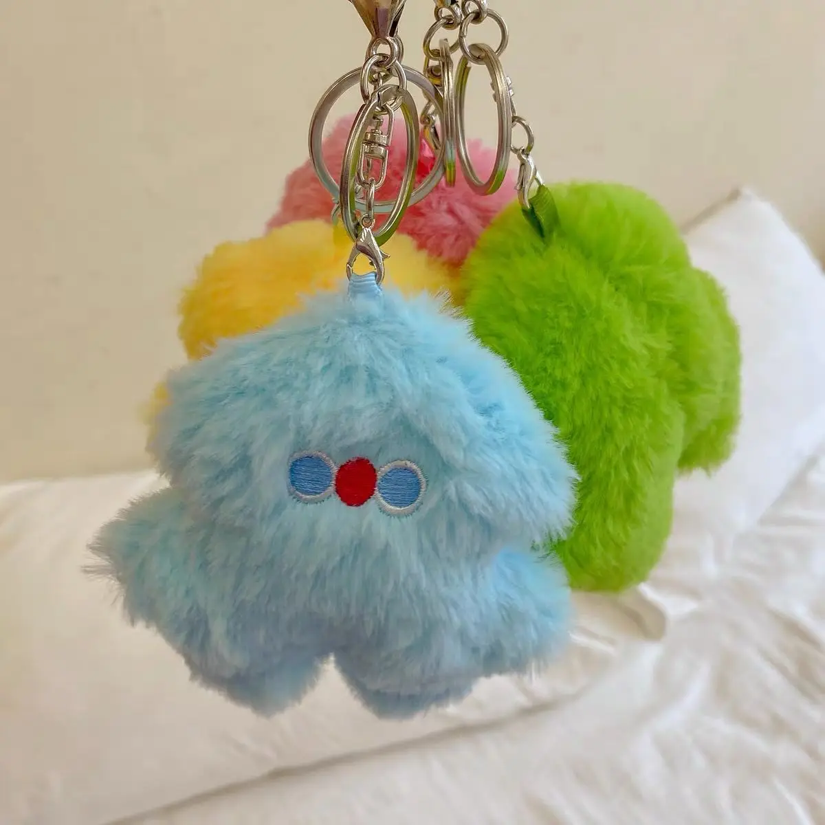 

Pink Clumsy Keychain Doll Schoolbag Plush Pendant Cute Couple Schoolbag Pendant Plush Toys Cute Keychain