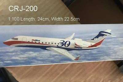 

Модель самолета SKYWEST 30CRJ-200 Airlines масштаб 1:100, Сборная модель самолета, 24 см