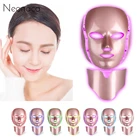 Светодиодная маска для лица 7 цветов инфракрассветильник фотонная терапия электрическая маска с шеей лица против морщин косметическая маска