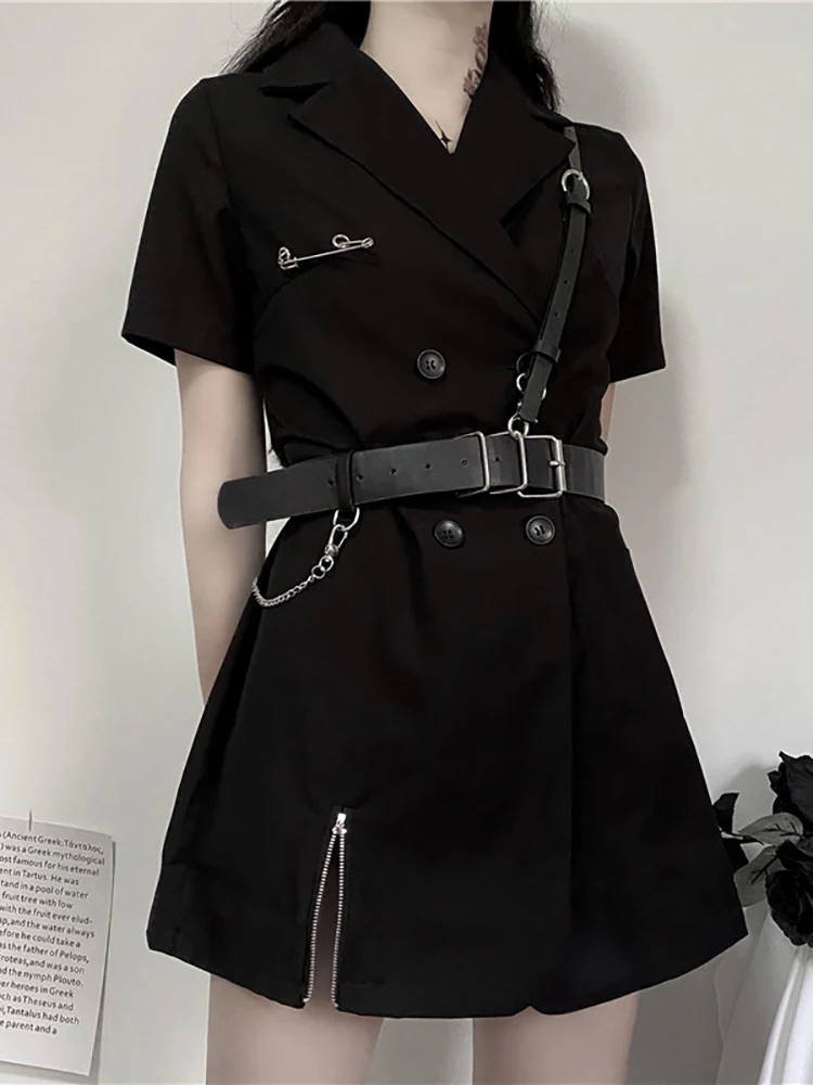 Новинка черное готическое платье корейский стиль Харадзюку винтажный