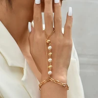 chain bracelet with rings for women hollow crystal ring connected finger bracelets hand accessories jewelry lady gifts