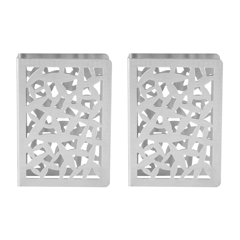 

2X держатель для салфеток, настольный держатель для салфеток из нержавеющей стали, бумажная вешалка для полотенец, металлический вертикальный держатель для салфеток для кухни