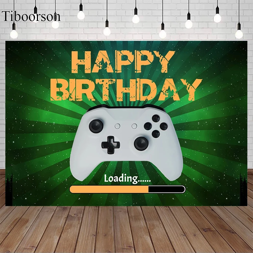 

Photography Background Video Happy Game on Kid Boy Birthday Party Cake Table Decoration Photophones for Photos Backdrops