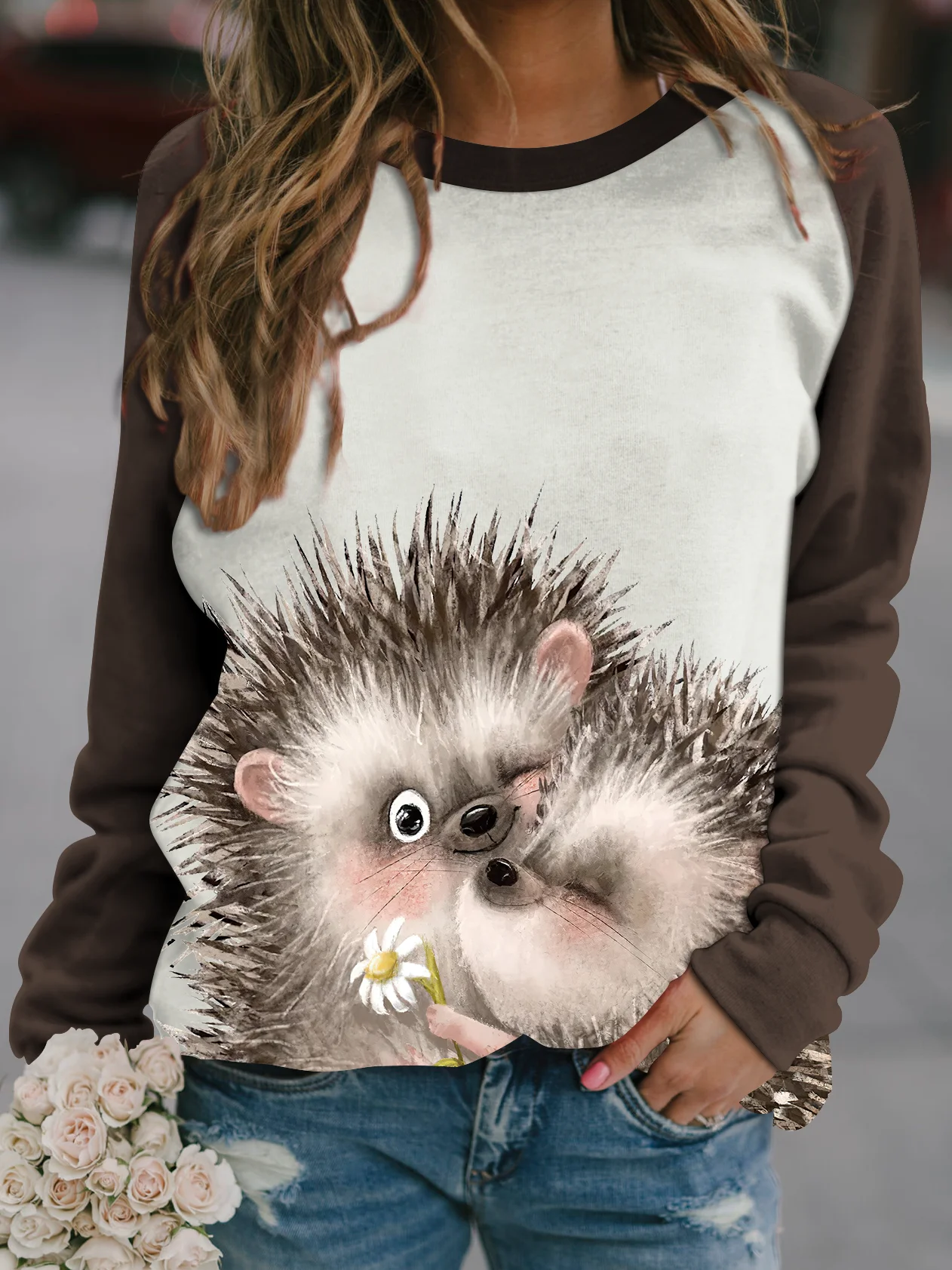 Свитшот женский с длинным рукавом и 3D-принтом кошек в готическом стиле |