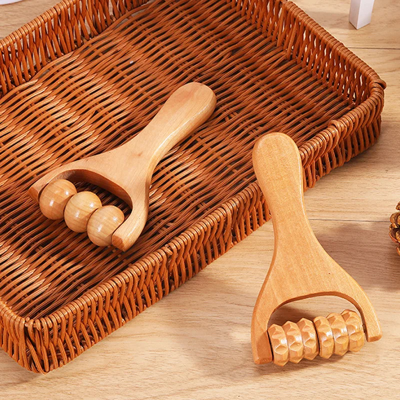

Roller Massager Wooden Therapy Body Massage Tool Foot Face Shoulder Neck Hand Push Roller Massager Body Soothing Massage Tool