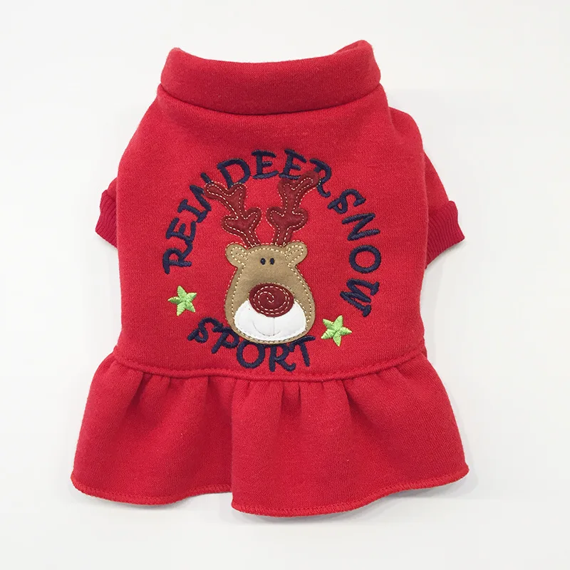 

Winter Pet Clothing Spring and Autumn Dog Clothing Cat Dog Clothes Autumn and Winter Kitty Christmas Dress Fleece-lined