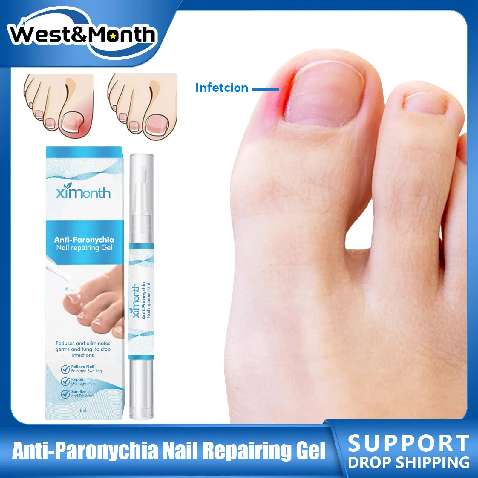 

Anti Paronychia Nail Repairing Gel Fungus Removal Anti Infection Pain Relief Onychomycosis Treatment Soften Hand Foot Nails Care