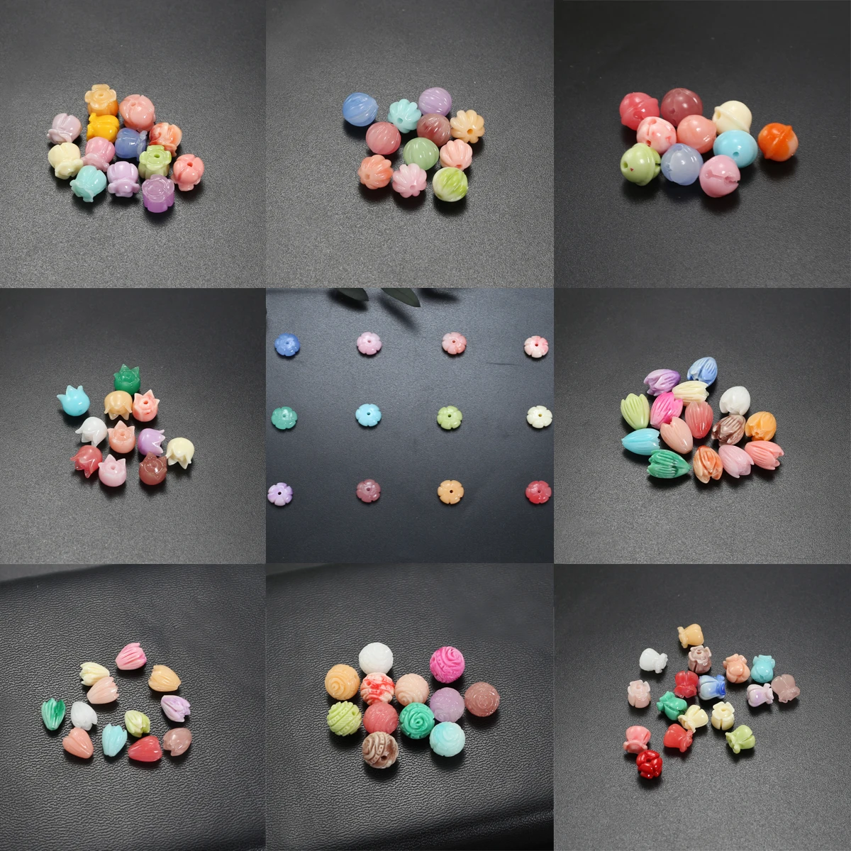 

Synthetic Coral Flower Shape Colorful Loose Spacing Beaded Charm Jewelry DIY Waist Beads Necklace Earrings Bracelet Accessories