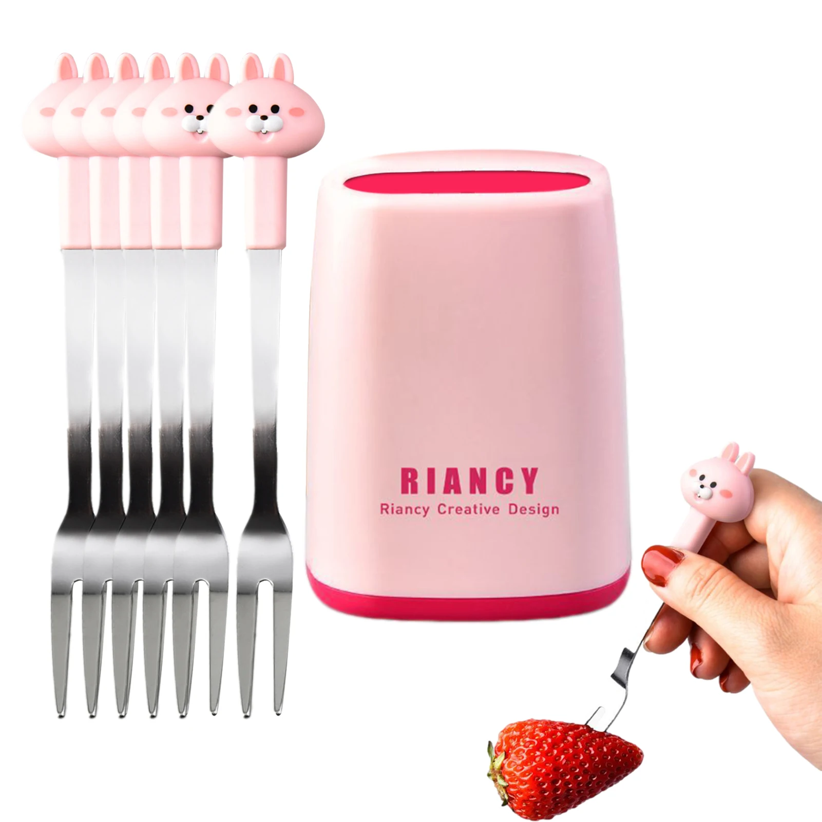 

Animal Food Picks For Kids Cartoon Animal Bento Picks With Storage Jar Cute Food Picks Mini Forks For Kids And Adults Cake