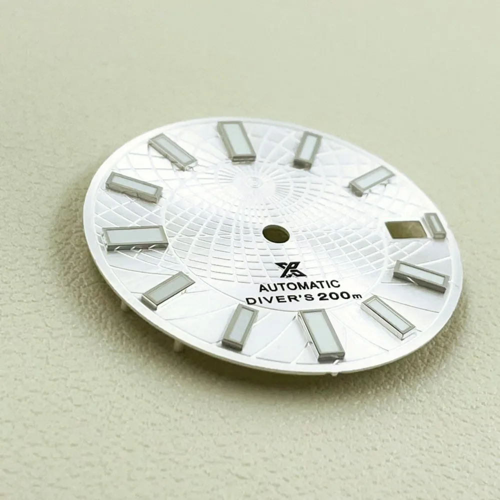 New NH35 dial mechanical watch modified NH36 diving watch green luminous word diameter 28.5mm watch accessories