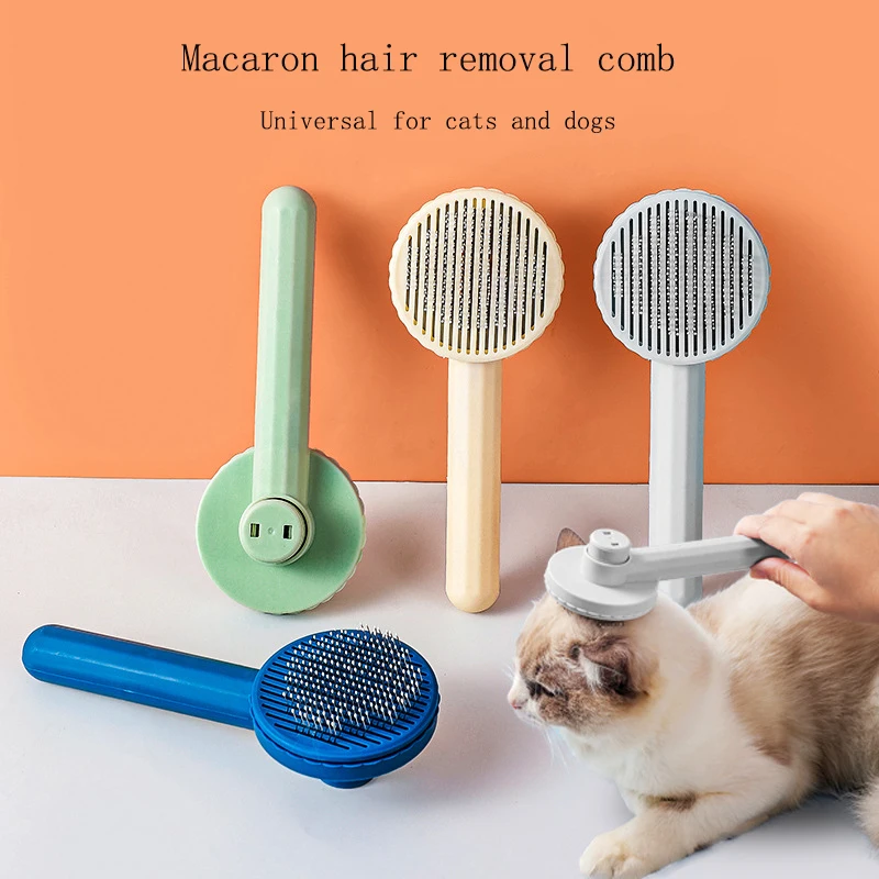

Cat Hair Removal Comb Macaron Dog Cleaning Comb Pet Self-cleaning Needle Comb Massage To Remove Floating Hair Comb