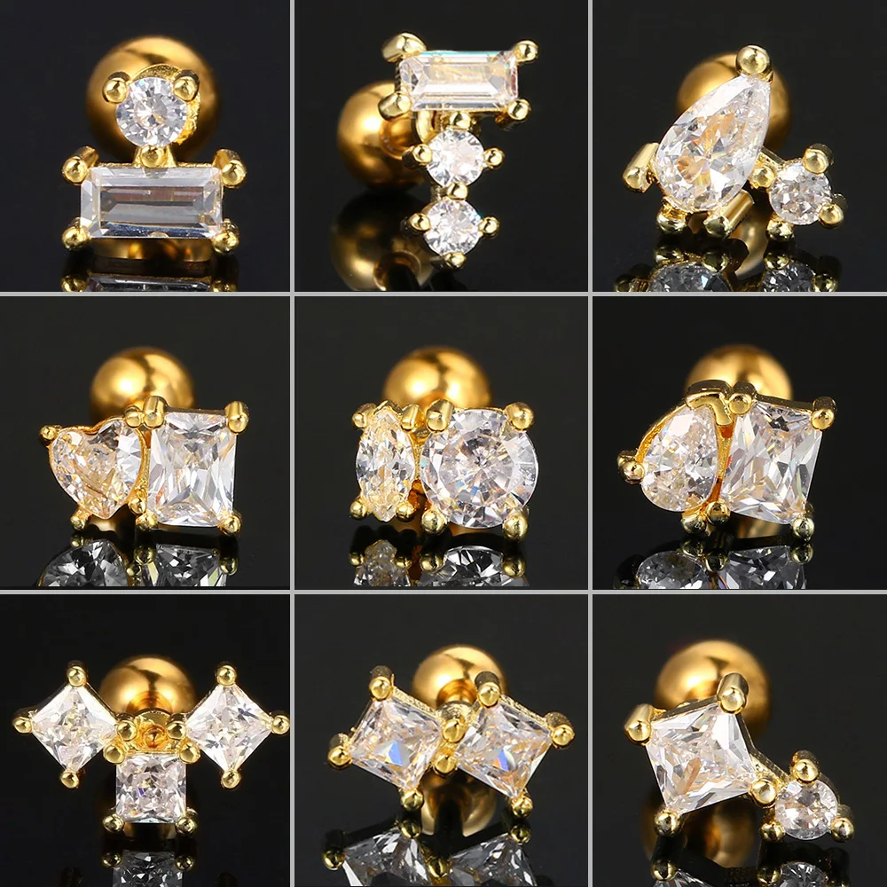 Серьги-гвоздики Y2k женские ювелирные украшения для ушей с изящными