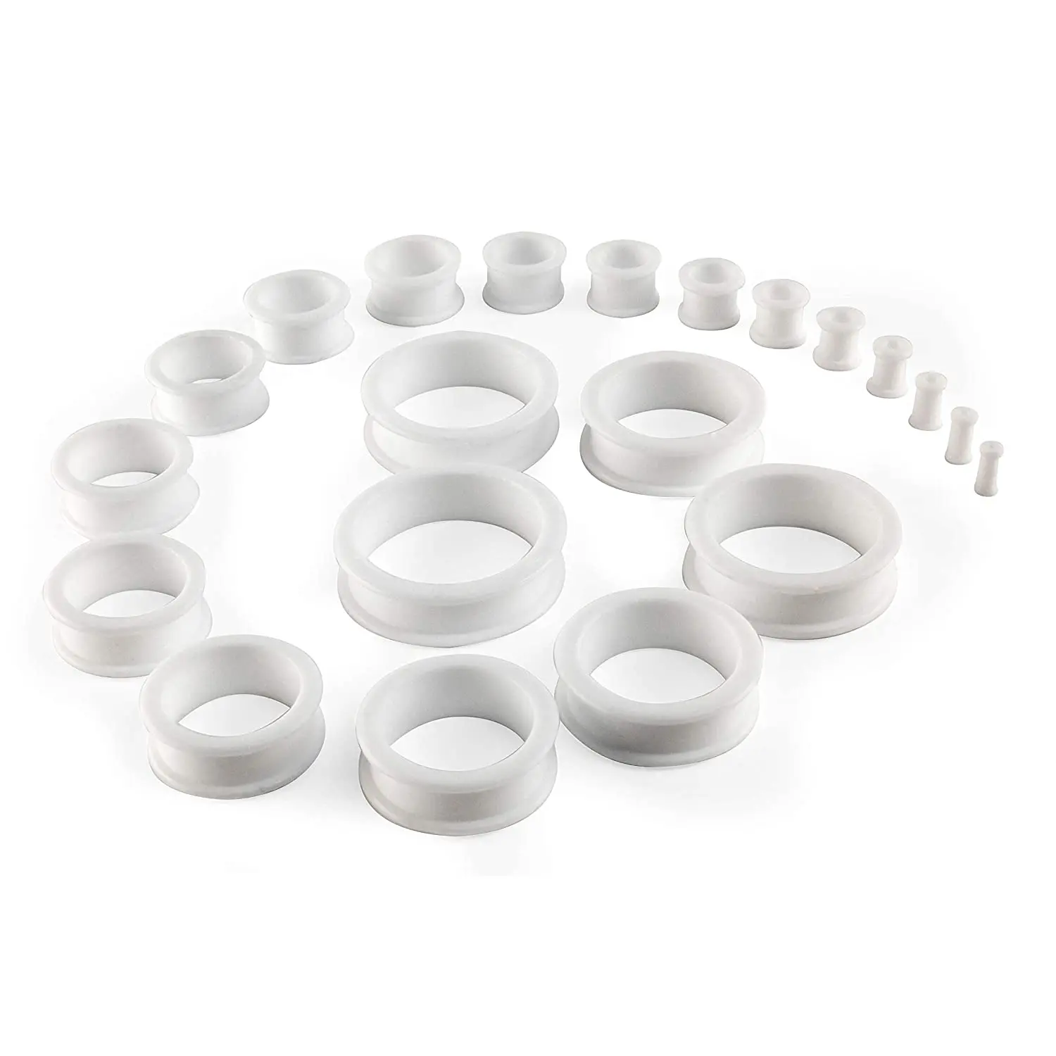 3-38mm Big Size Hollow Silicone Flexible Double Flared Flesh Ear Tunnel Plugs Phimosis Stretcher Rings Gauge Expander Stretchers