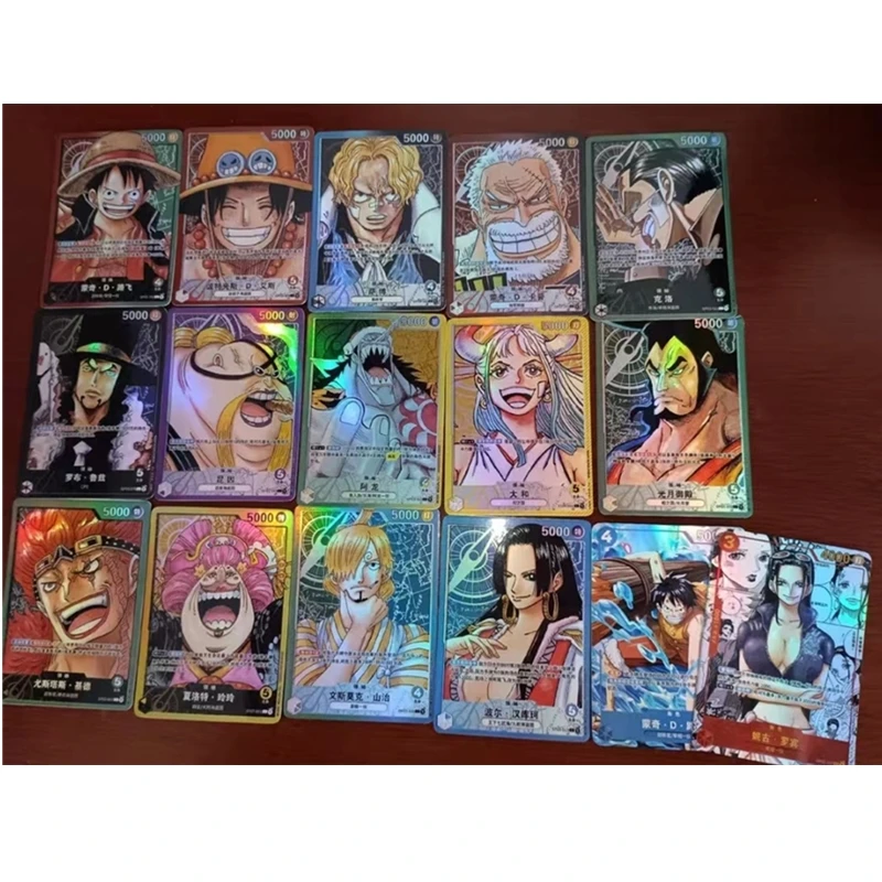 

New Anime Toys Cute One Piece Luffy Roronoa Zoro Nami OPCG Actual Combat Replacement Card Game Anime Collectible Flash Card