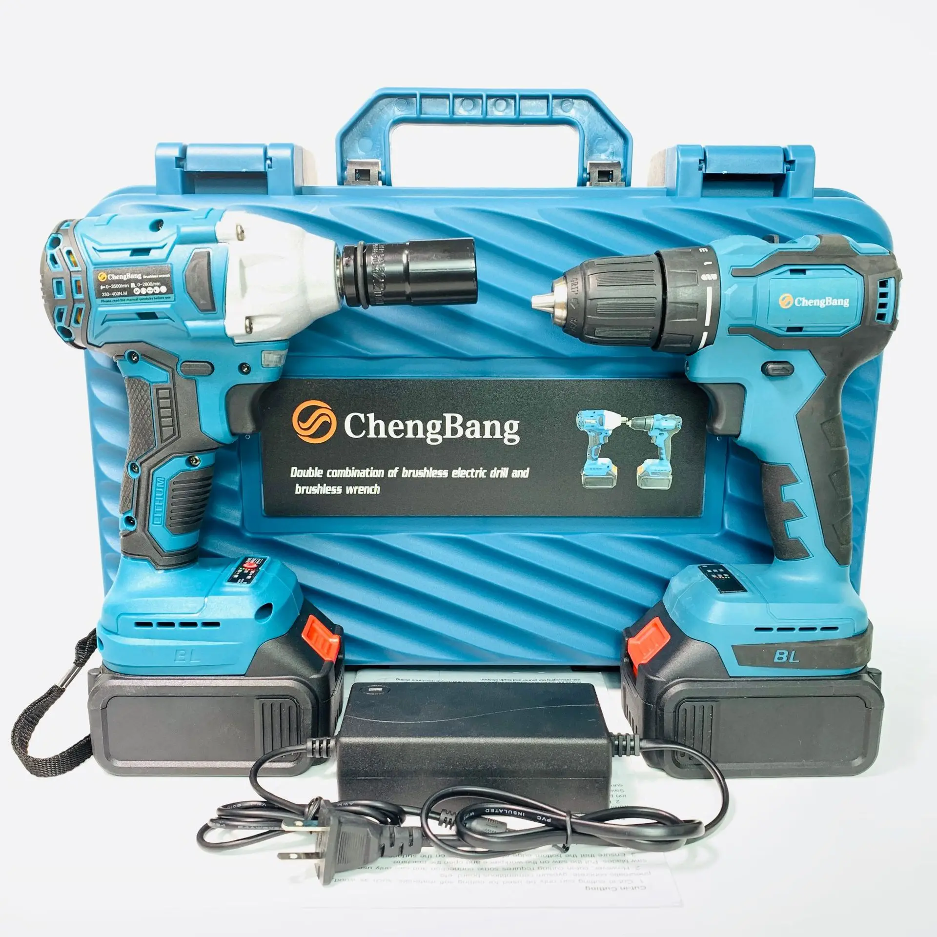 

Lithium electric brushless combination tool 2 suit (electric drill + wrench 01)