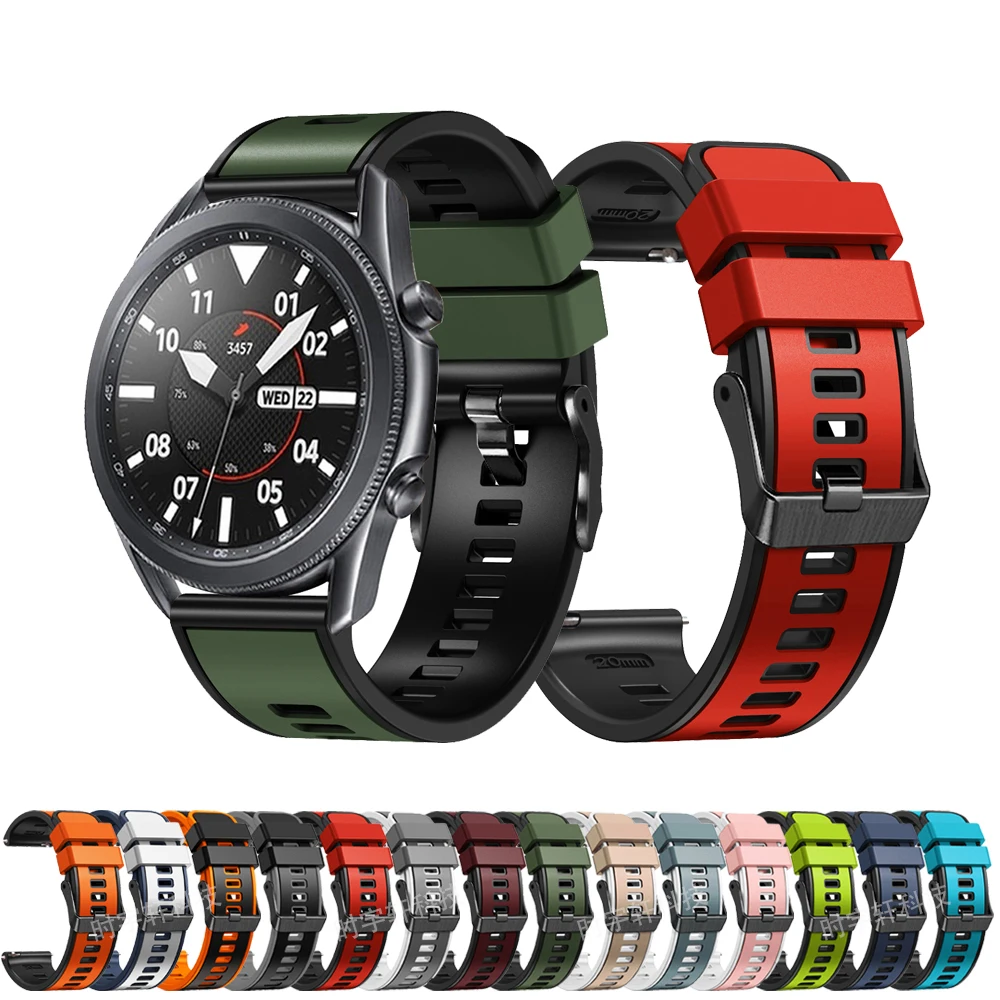 Силиконовый ремешок 20/22 мм для Samsung Galaxy Watch 3 41 45 EasyFit браслет 42 46 мм/Active 2/Gear Sport S2 S3 Band