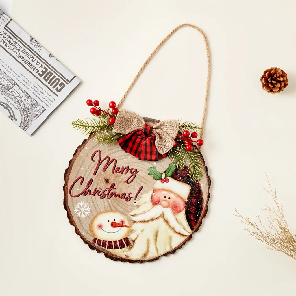 

Wooden Hanging Board Christmas Tree Ornament Home Door Sign Xmas Party Decor