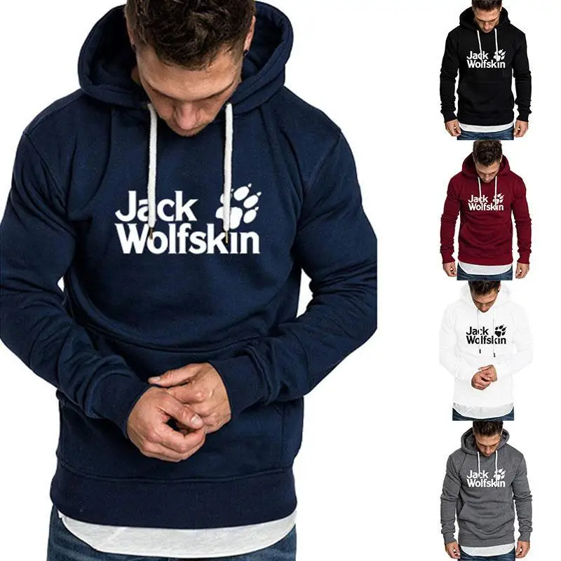 

2021 Jack Wolfskin Hoodies Casual Pullover Sweatshirts Street Style Unisex Autumn Winter Hip Hop Fleece Hoodies
