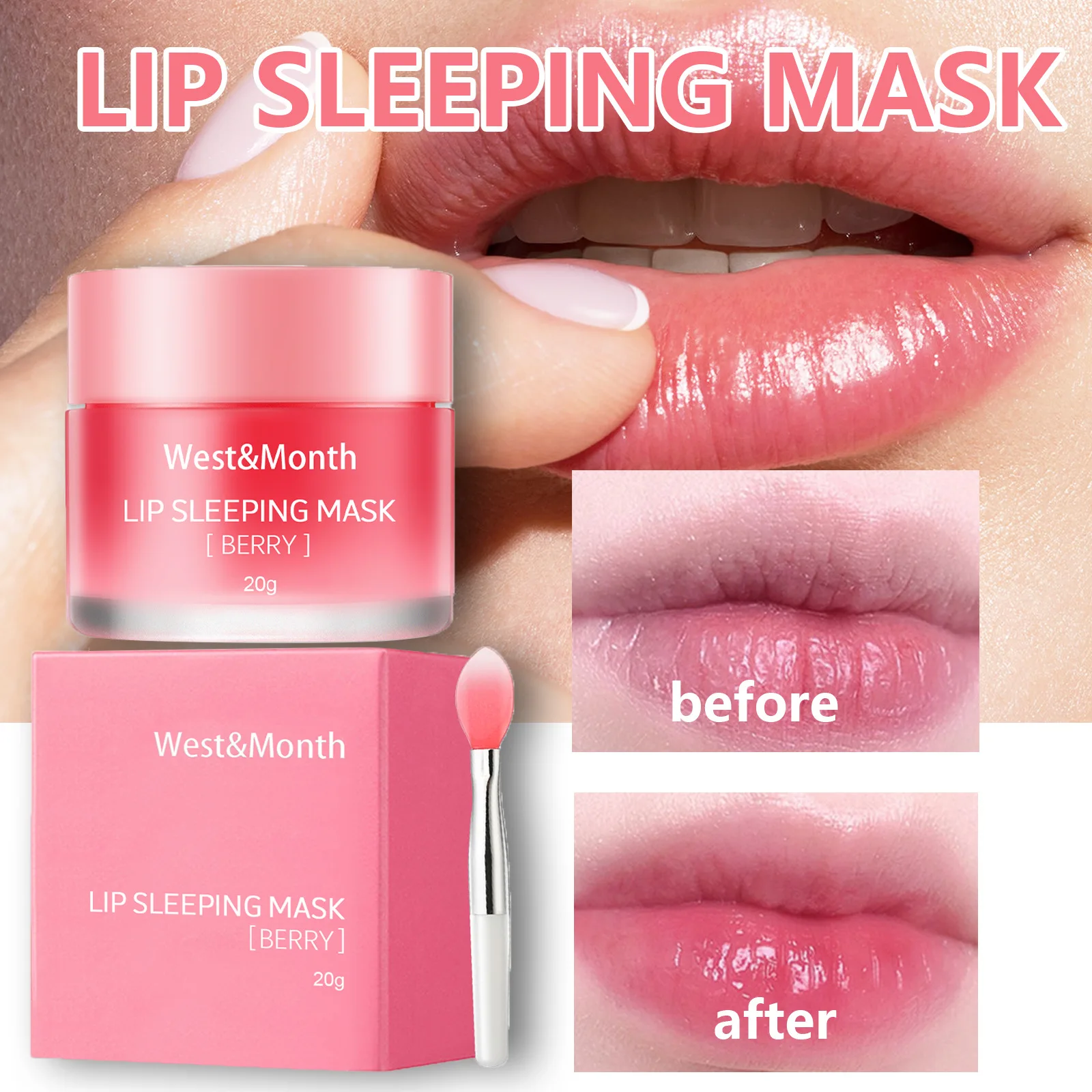 

Night Sleeping Lip Mask Fruit Natural Extract Moisturizing and Hydrating Lighten Lip Lines Exfoliate Nourishing Lips Care Balm
