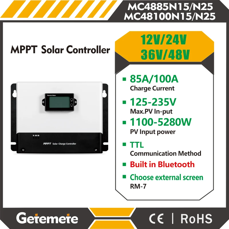 GTMT MPPT 85A 100A Солнечный контроллер PV MAX Вход 245 В постоянного тока Регулятор