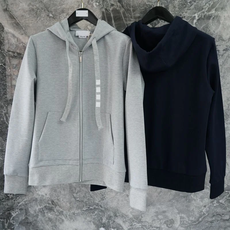 TB Casual Sportswear Coat for Men Concise Style Hooded Cardigan Clothing Cotton Men Sweatshirts Hoodies Solid Fashion Clothes