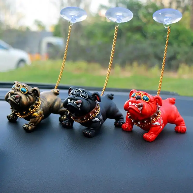 

Bulldog Dashboard Decoration Car Interior Decoration Trend Sunglasses Bulldog Auto Center Console Ornaments For Car Accessories