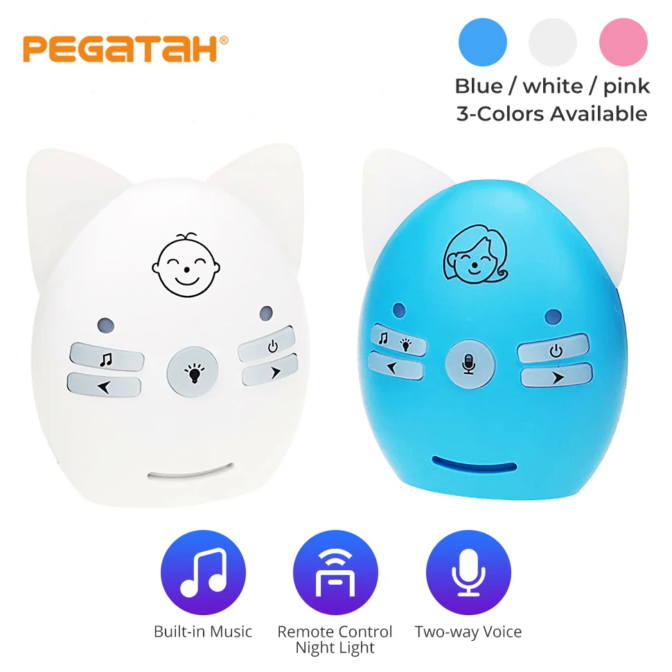 

Two-Way Audio Walkie Wireless Baby Monitor Baby Needs Phone Alarm Kids Babysitter Radio Nanny Intercoms with Night Light Music