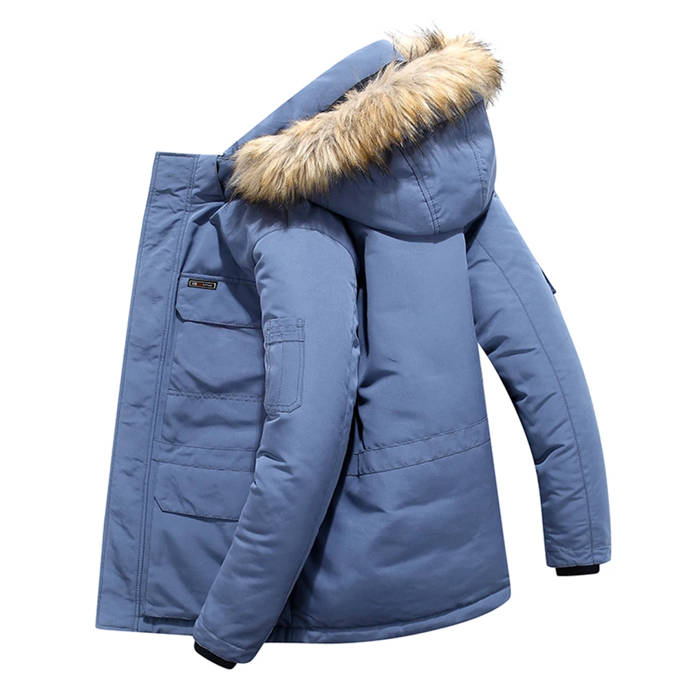 ERIDANUS 2022 Autumn Winter New Men's Mid-length Cotton Parkas Hot Sale Fashion Casual Solid Color Hooded Padded Jacket MWM144