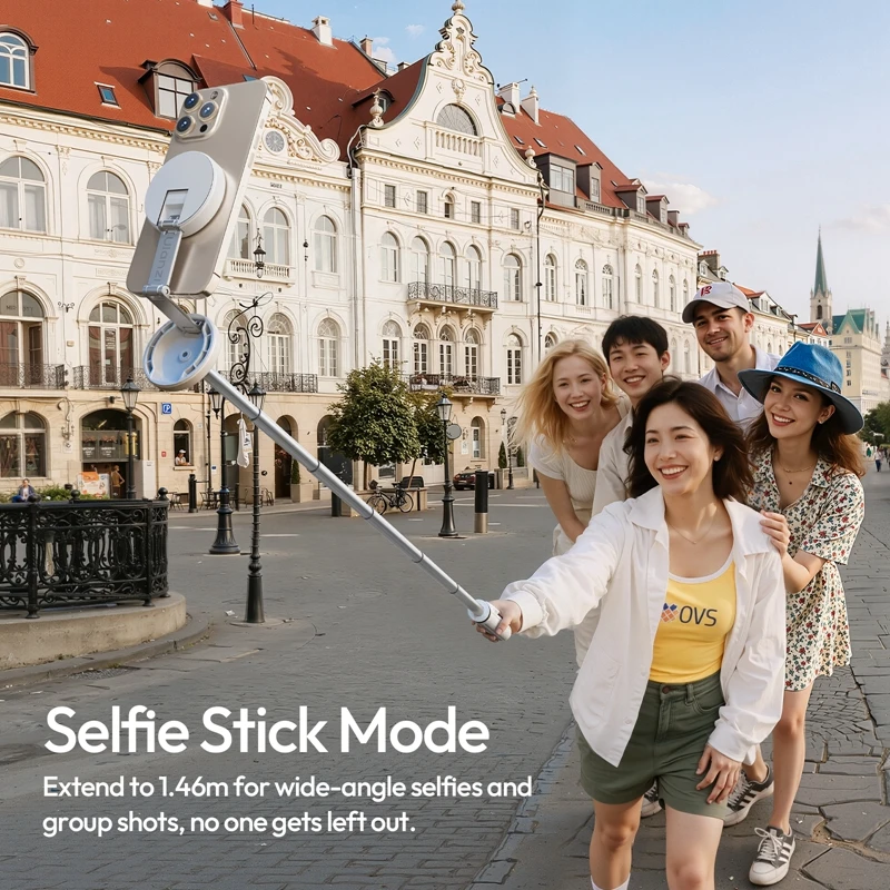 Фото Ulanzi MT85 Смартфон Палка для селфи Телефон Автоматический штатив Подставка 1,5 м с Bluetooth-контроллером 10 м Беспроводной Magsafe Quadruped №4