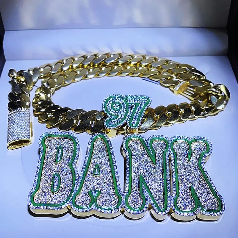 Мужская эмалированная подвеска в стиле хип-хоп из серебра 925 пробы