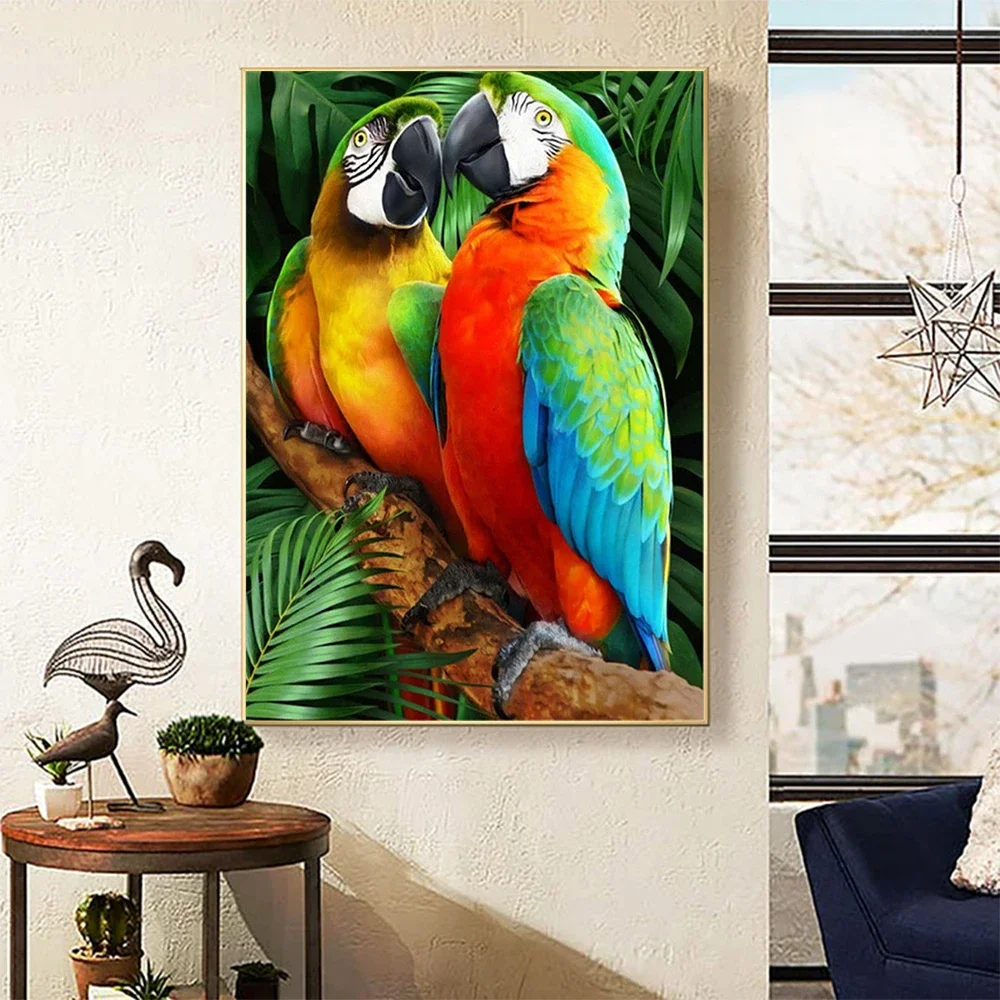 Картина на холсте милая панда попугай лось снеговик волк и кот настенное