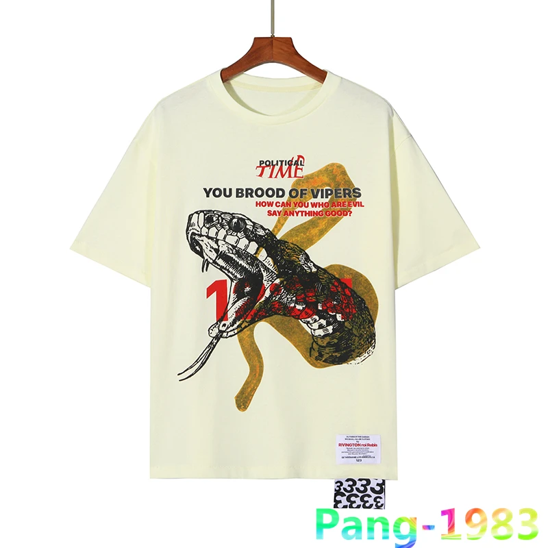 

RRR123 T-shirt Men Women 1:1 High Quality Sketch Viper Washed Vintage Loose Short Sleeve T Shirt Round Neck RRR123 Top Tee