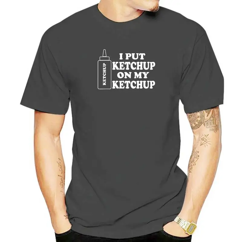 

I Put Ketchup на мой кетчуп, футболки, мужские рубашки с принтом, хлопковые мужские футболки с принтом на фартуке