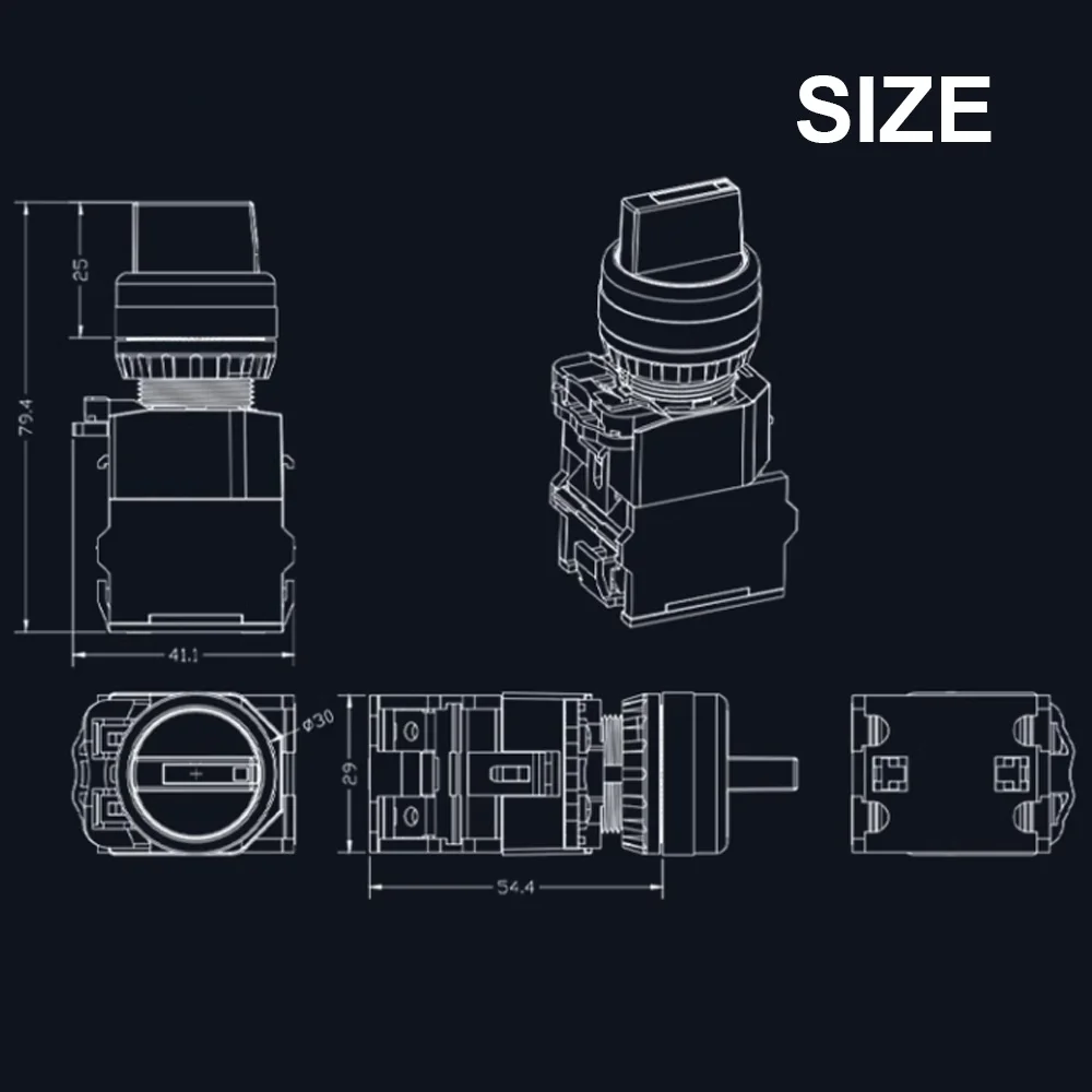 Светильник переключатель ВКЛ./ВЫКЛ. ручка переключателя 2 3 положения самосброс