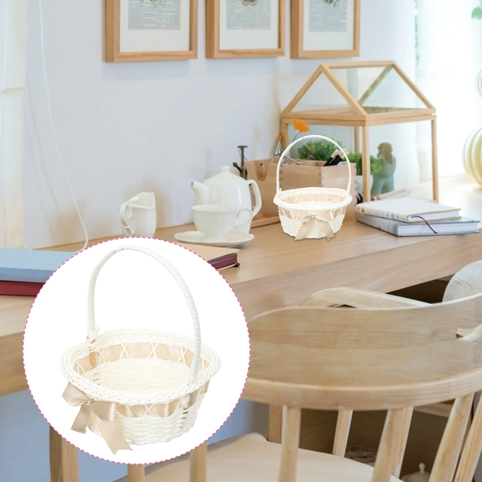 

Basket Flower Girl Baskets Wedding Wovenwicker Rattanhandle Small Storage Weddings Easter Picnic Rustic Arrangement Planter