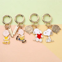 cute metal anime snoppy keychains activity gift keyring creative bag pendant car key chain jewelry