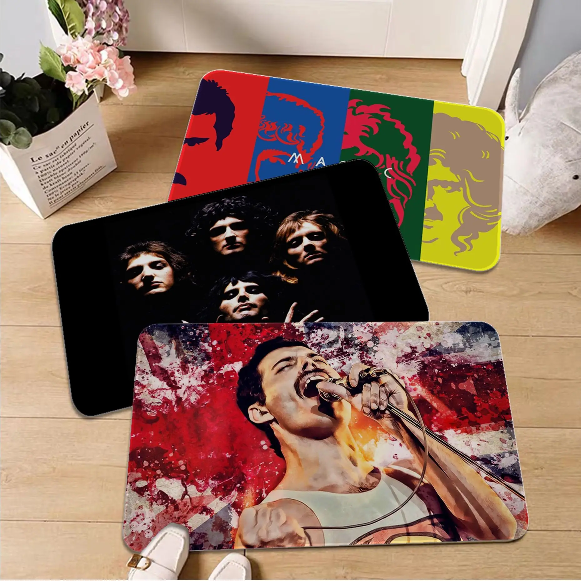 

Freddie Mercury Tapestry Angel Kitchen Mat Anti-slip Absorb Water Long Strip Cushion Bedroon Mat Hotel Decor Mat